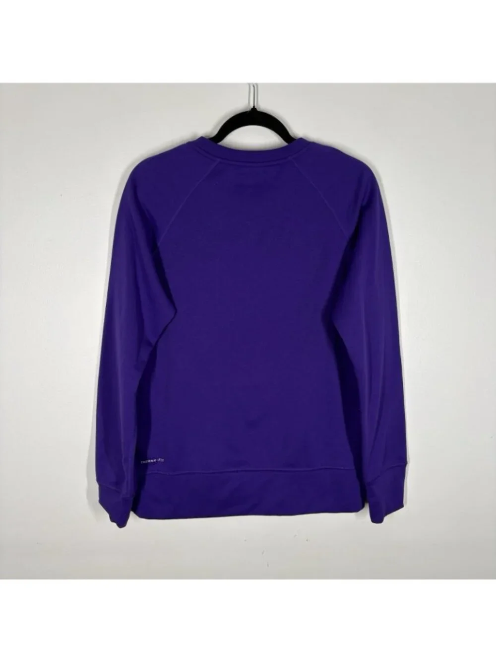 Nike Therma Fit Women L Purple Fleece Raglan Sleeve Crewneck Pullover Sweatshirt